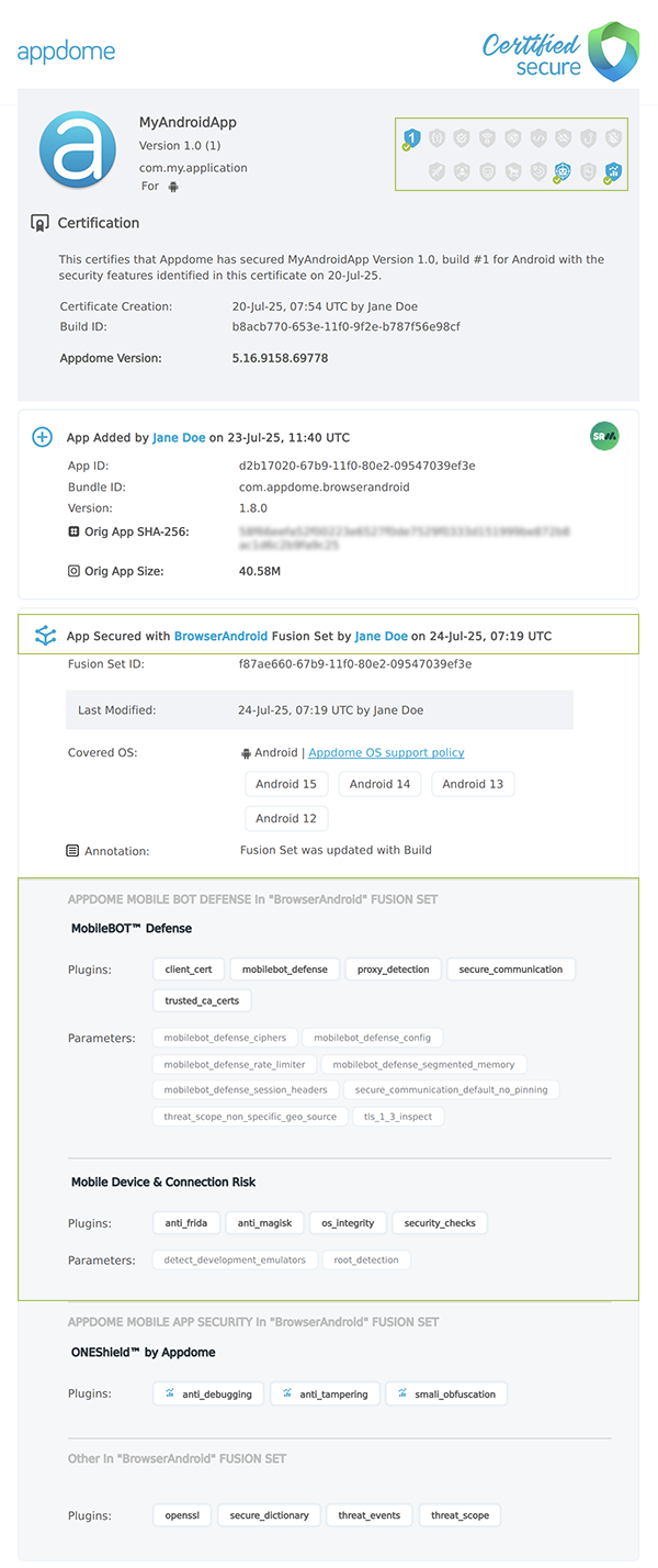 Certified Secure Certification For Mobile Bot Defense