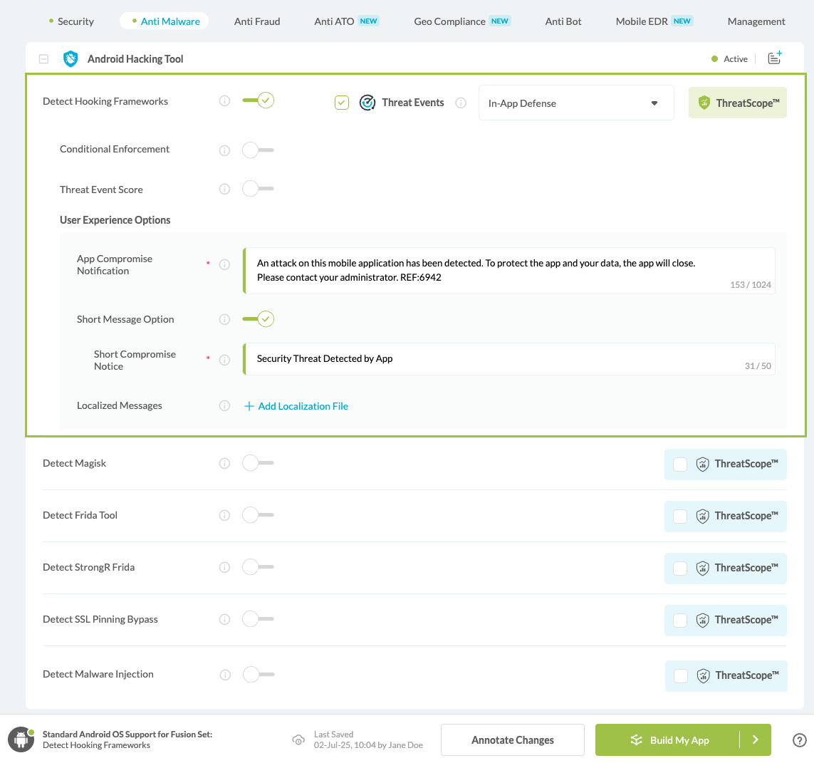 Detect Hooking Frameworks option