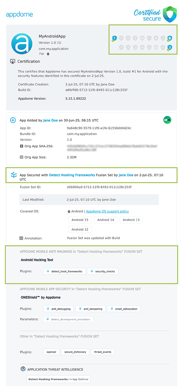 Detect Hooking Frameworks shown in Certificate secure