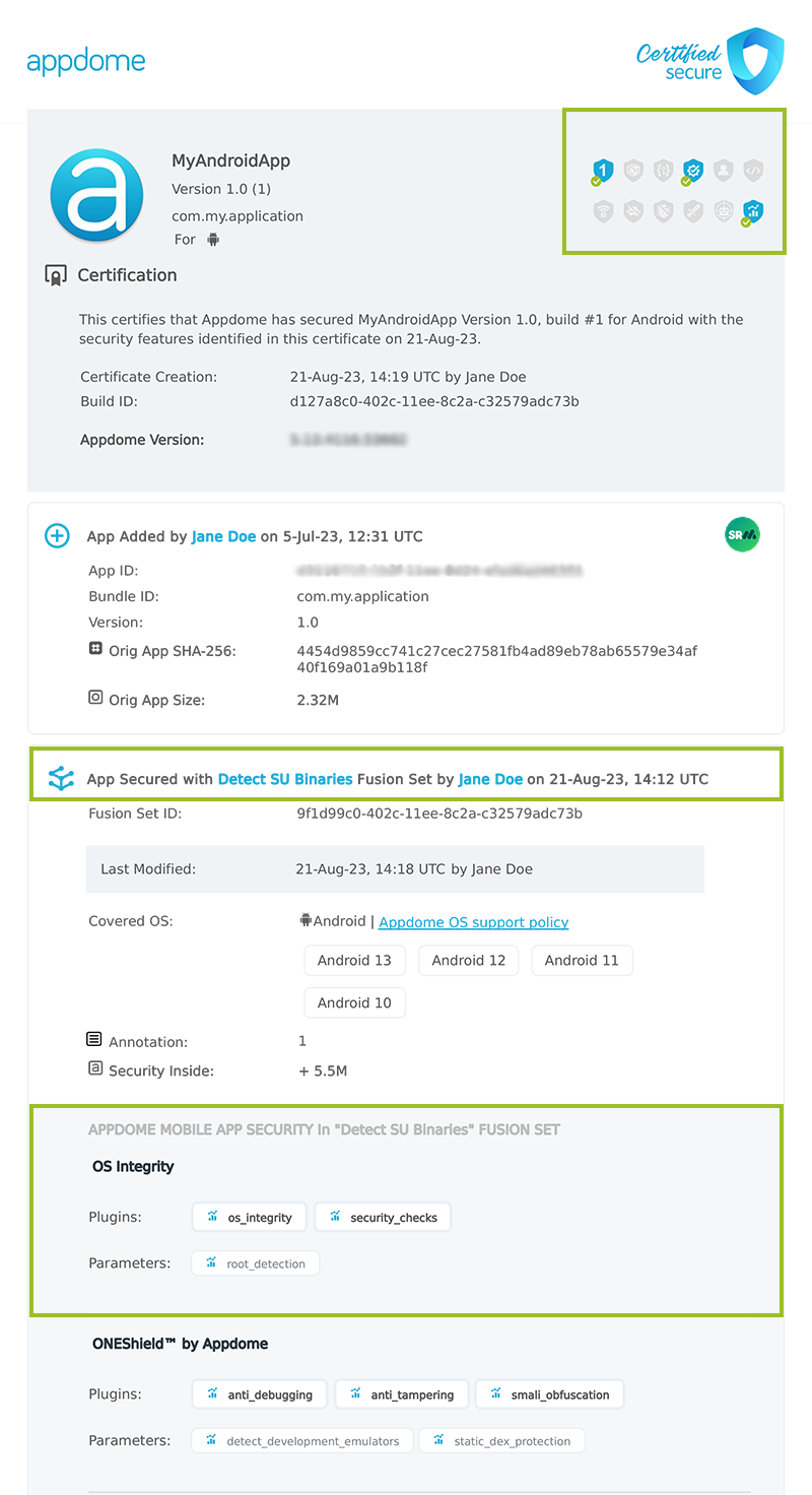 Detect SU Binaries shown in Certificate secure
