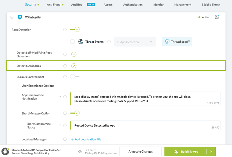 Detect SU Binaries option