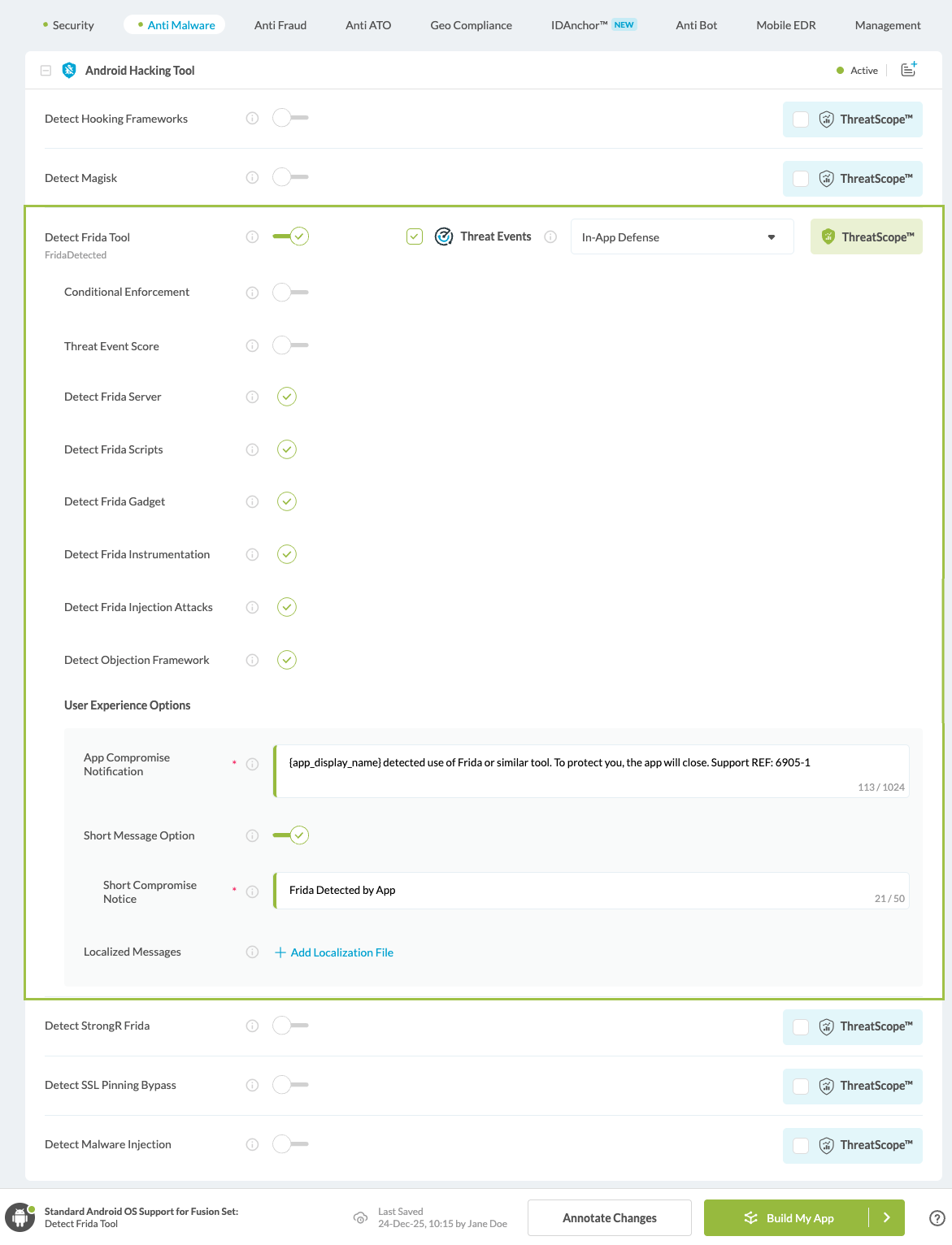 Detect Objection Framework option