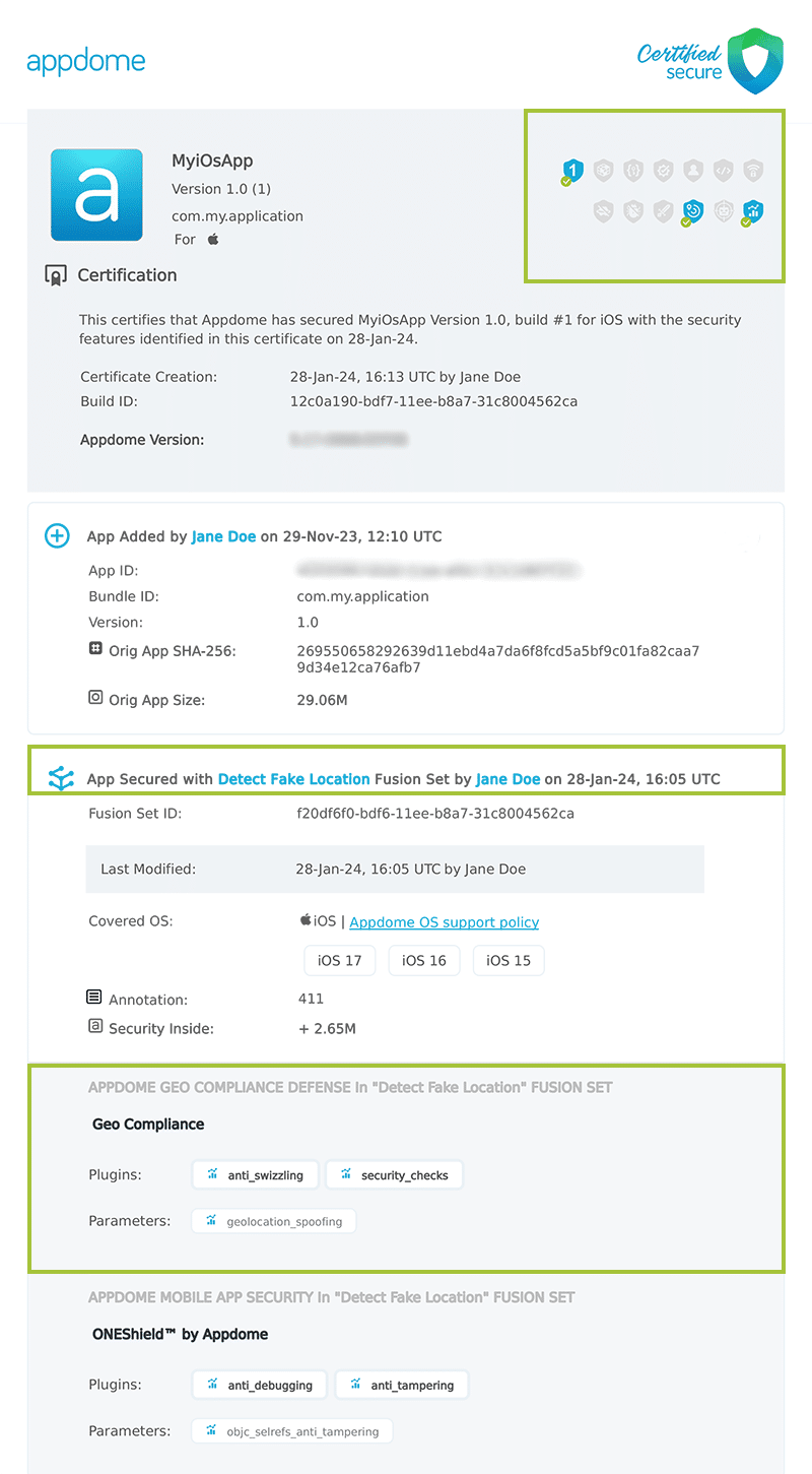 Detect Fake Location shown in Certificate secure