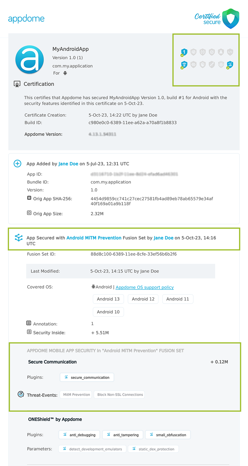 Block Non-SSL Connections shown in Certificate secure