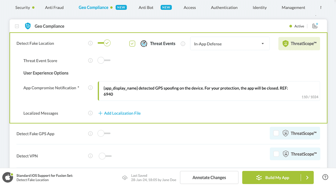 Detect Fake Location option