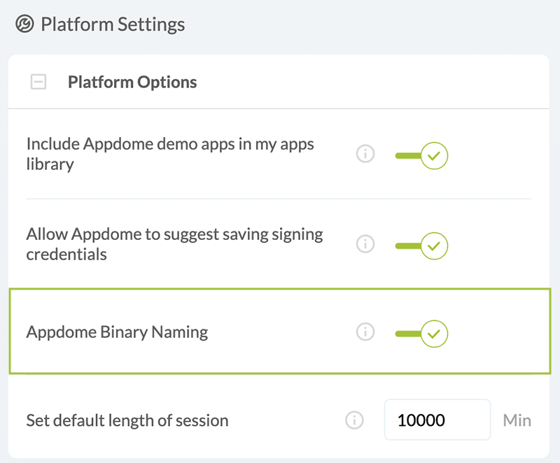 Platform Settings