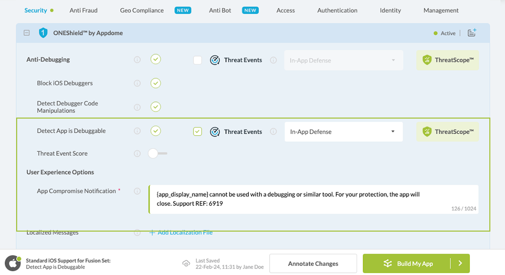 Detect App is Debuggable option
