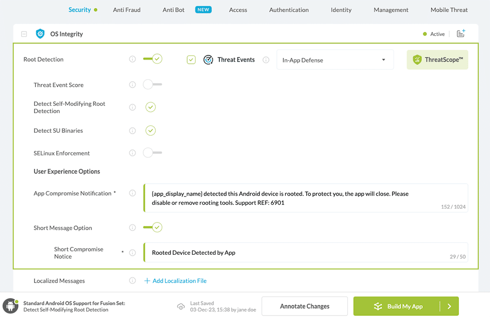 Self-Modifying Root Detection option
