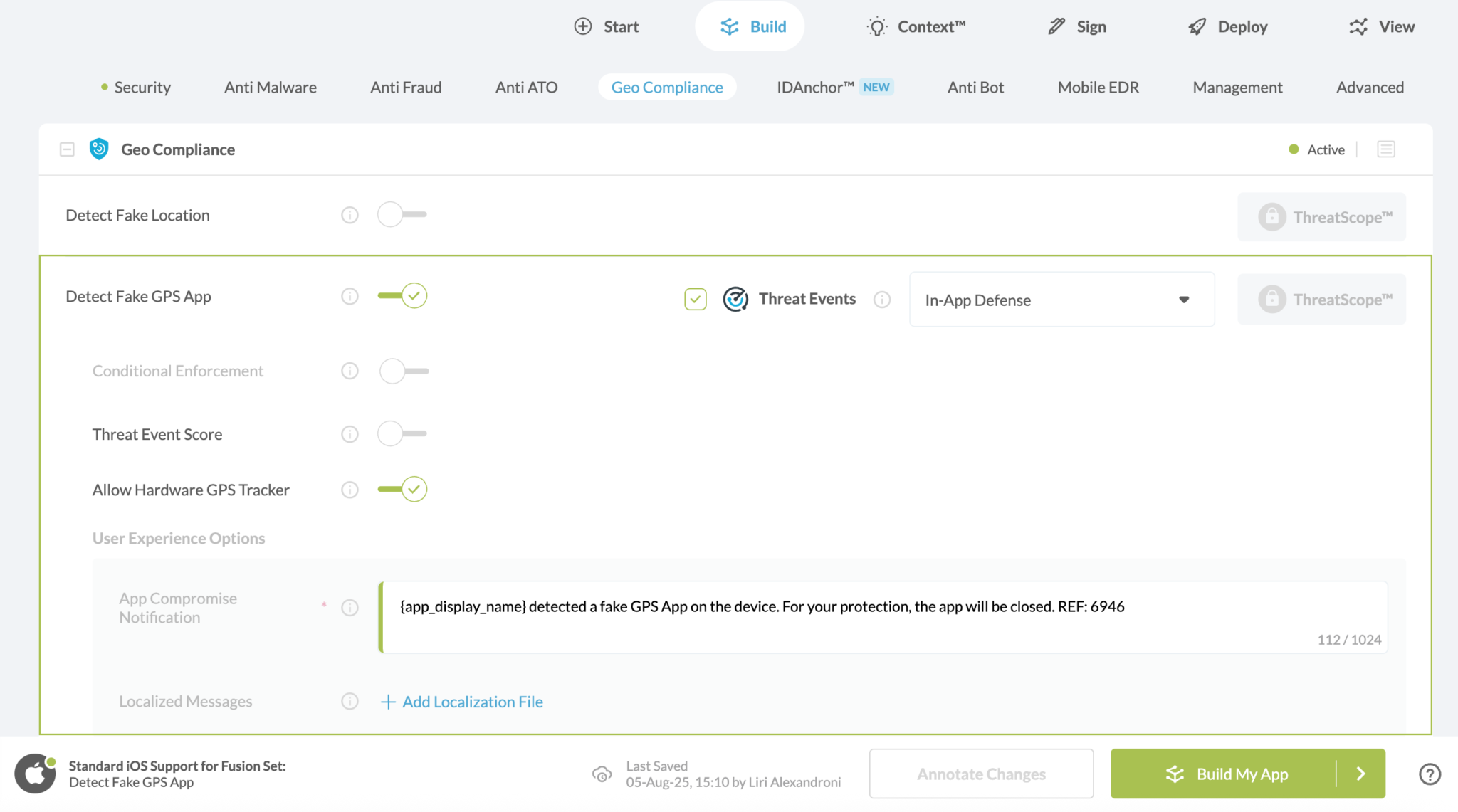 Detect Fake GPS App option