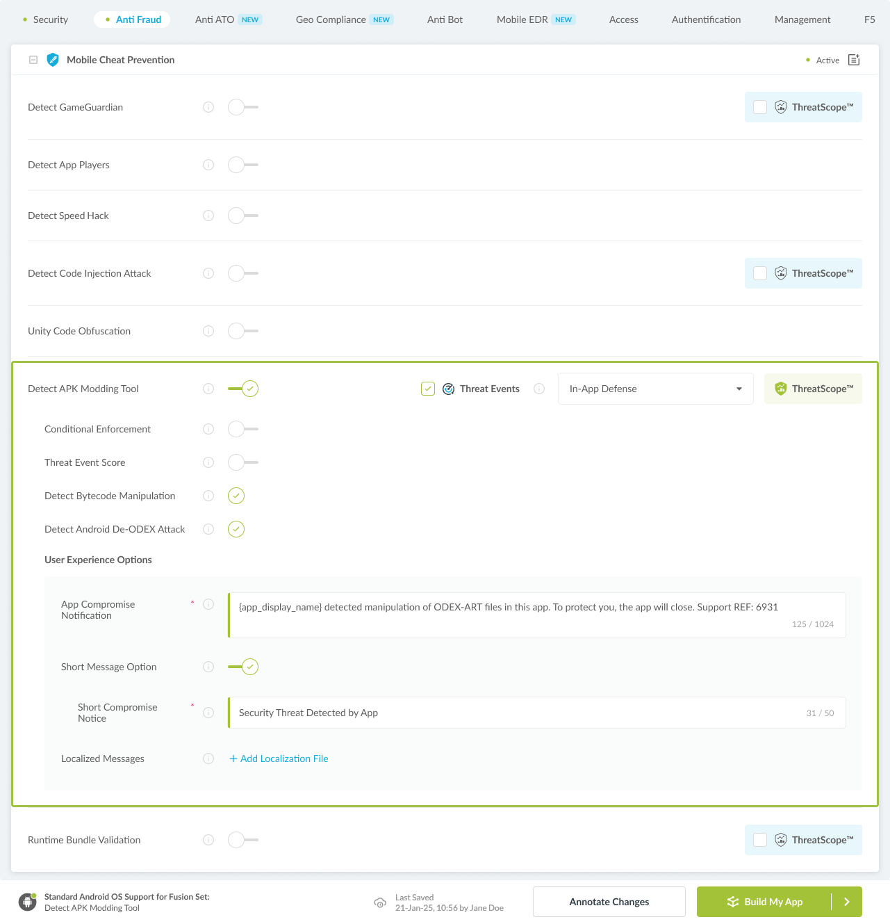 Detect APK Modding Tool option