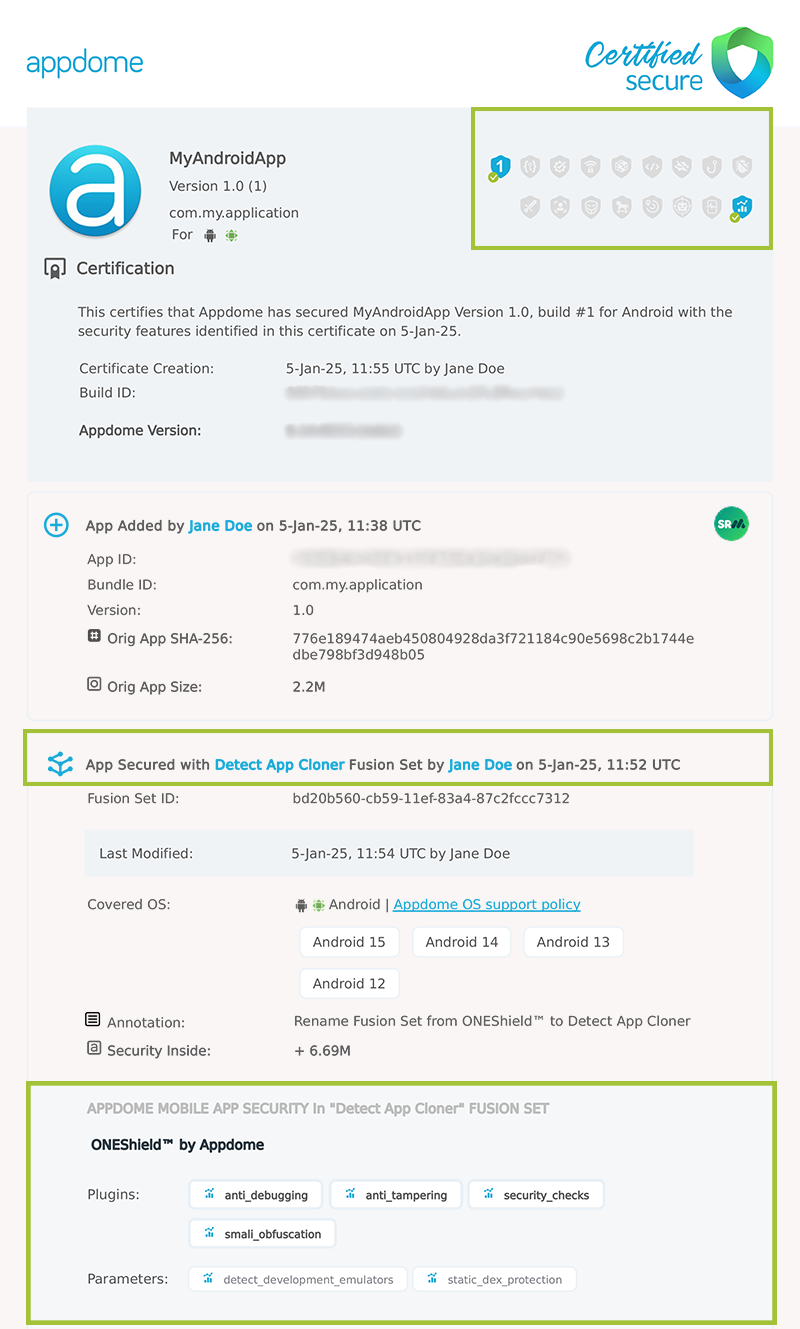 Detect App Cloner shown in Certificate secure