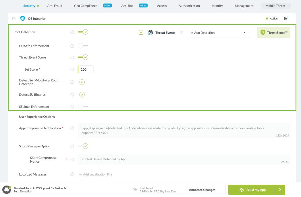 Root Detection Threat Events