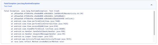 Firebase Test Crash Report