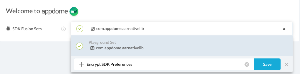 fusion set that contains Encrypt SDK Preferences