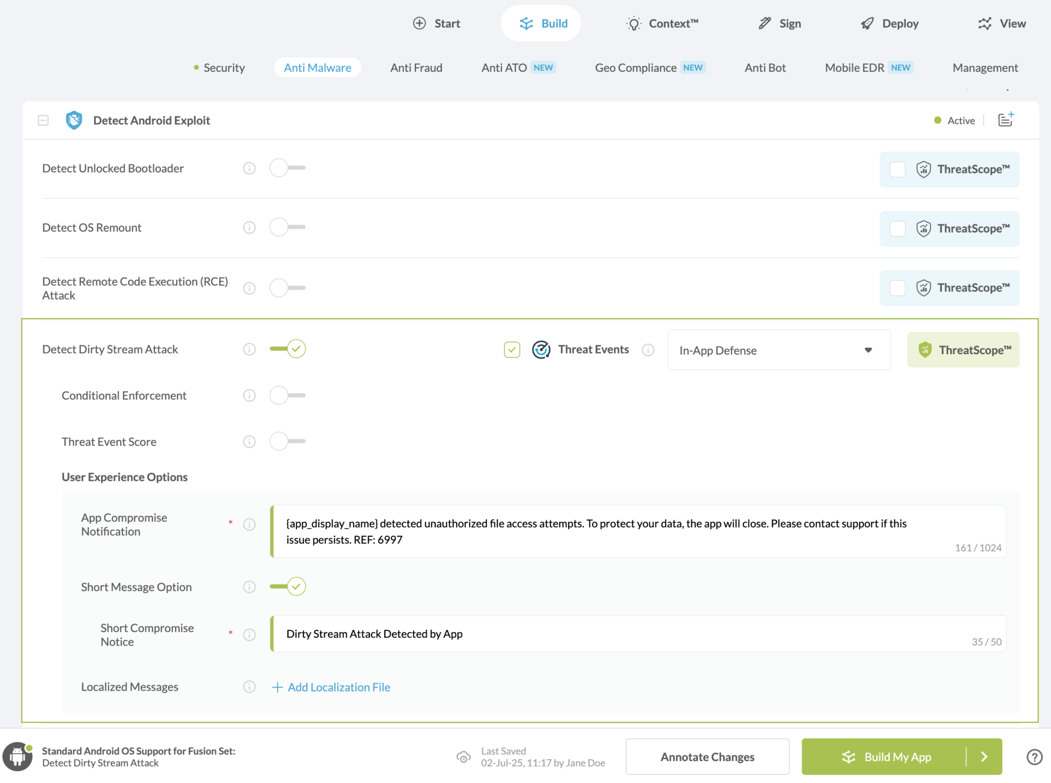 Detect Dirty Stream Attack option