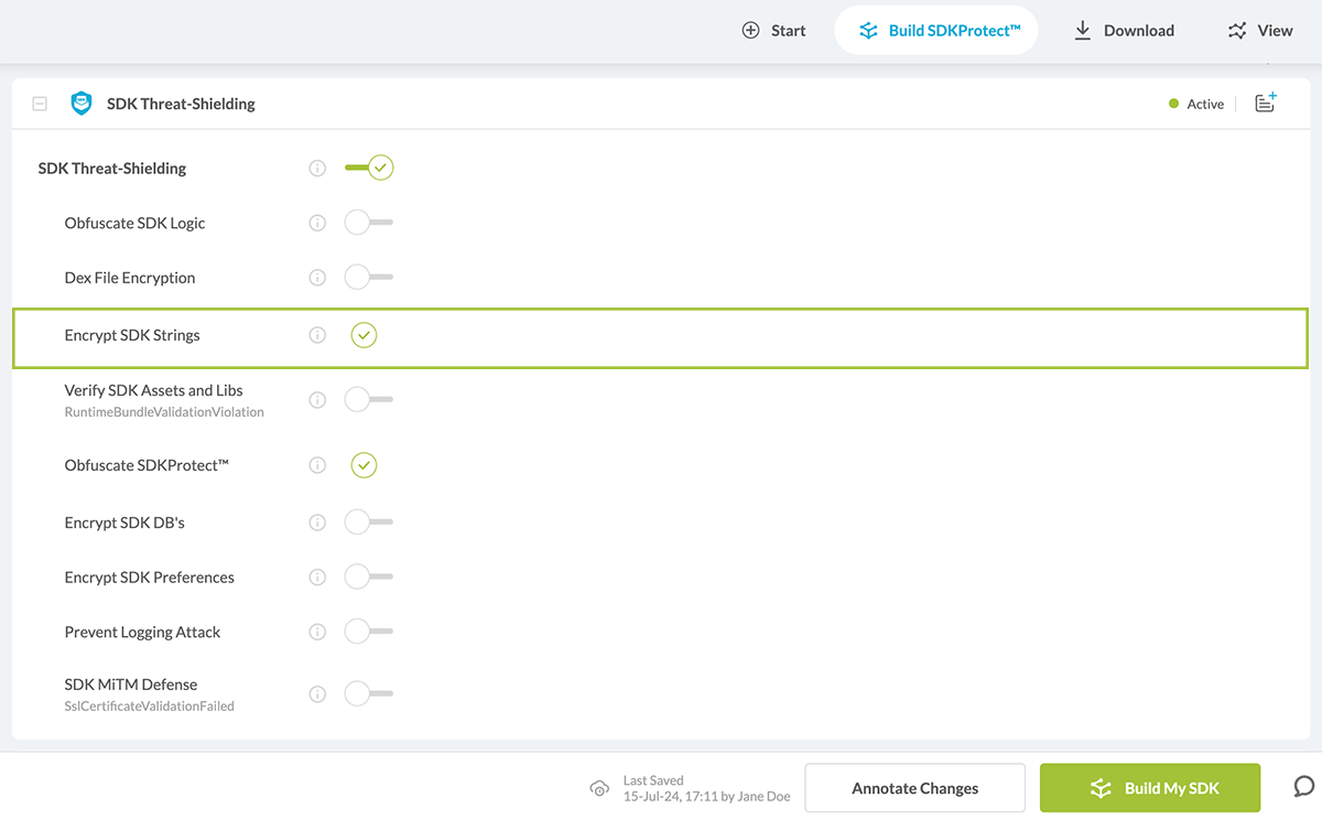Toggle Encrypt Sdk Strings