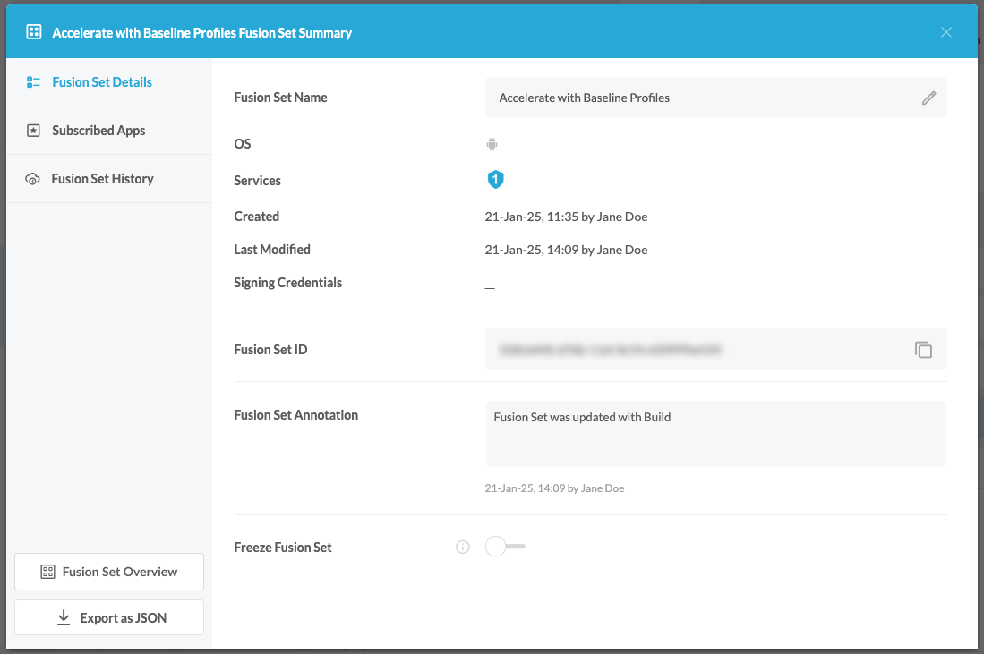 Accelerate With Baseline Profiles Fusion Set History