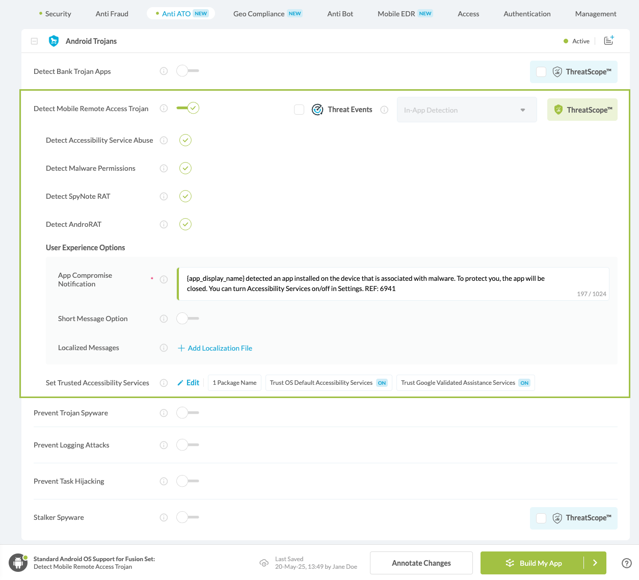 Detect AndroRAT option