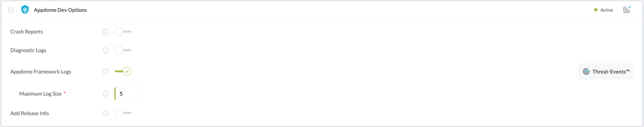 Toggle On Appdome Framework Logs