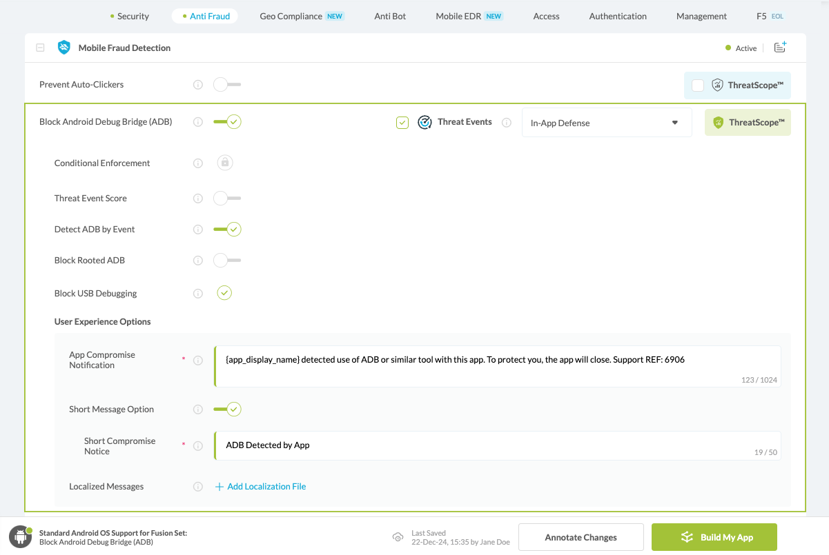 Detect ADB by Event option