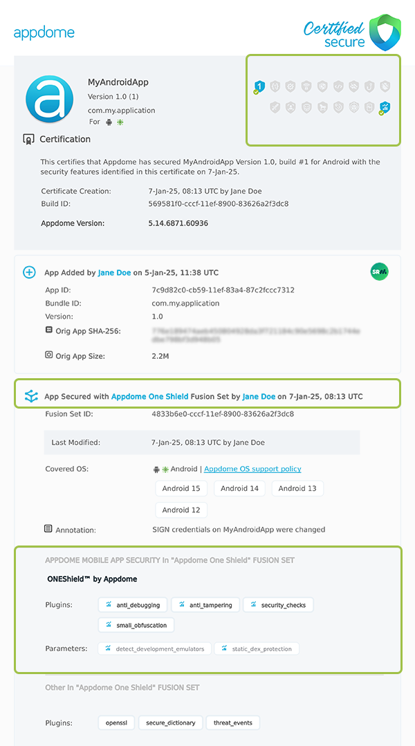 Detect Debug Tracing shown in Certificate secure