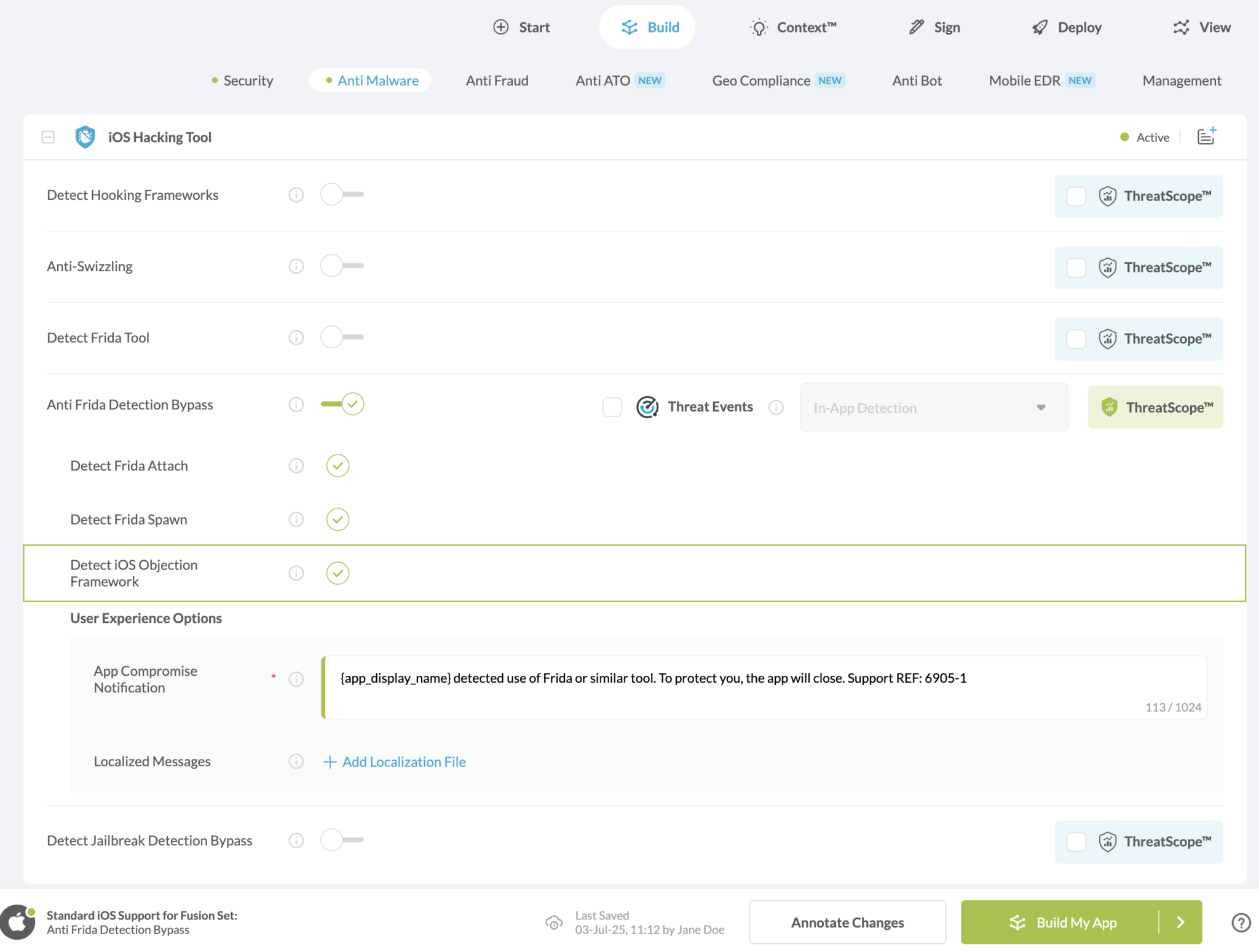 Detect iOS Objection Framework option