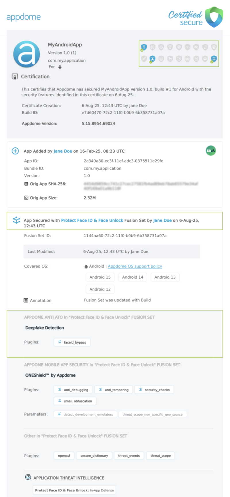 Detect Android BiometricPrompt Exploit shown in Certificate secure
