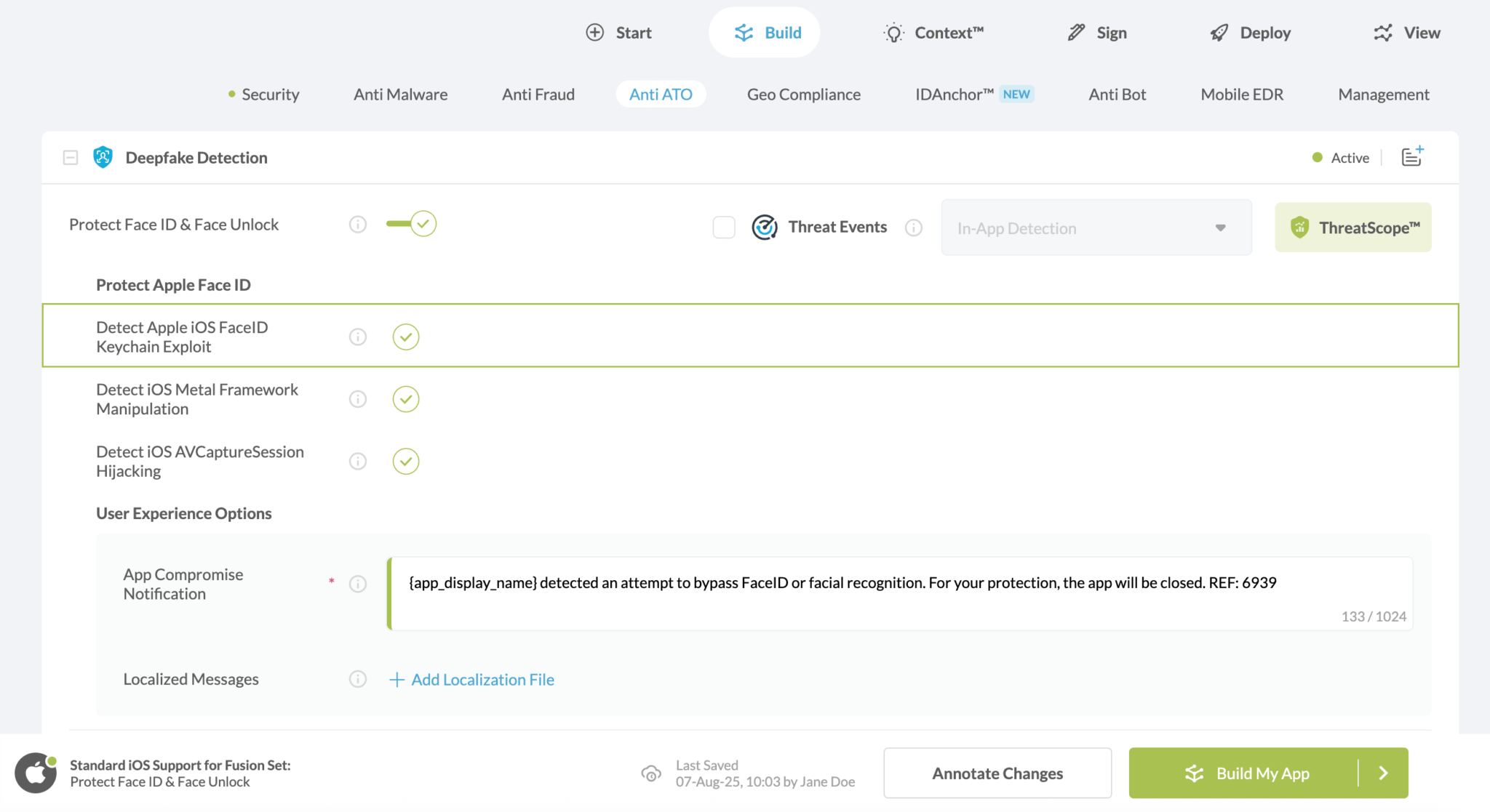 Detect Apple iOS FaceID Keychain Exploit option