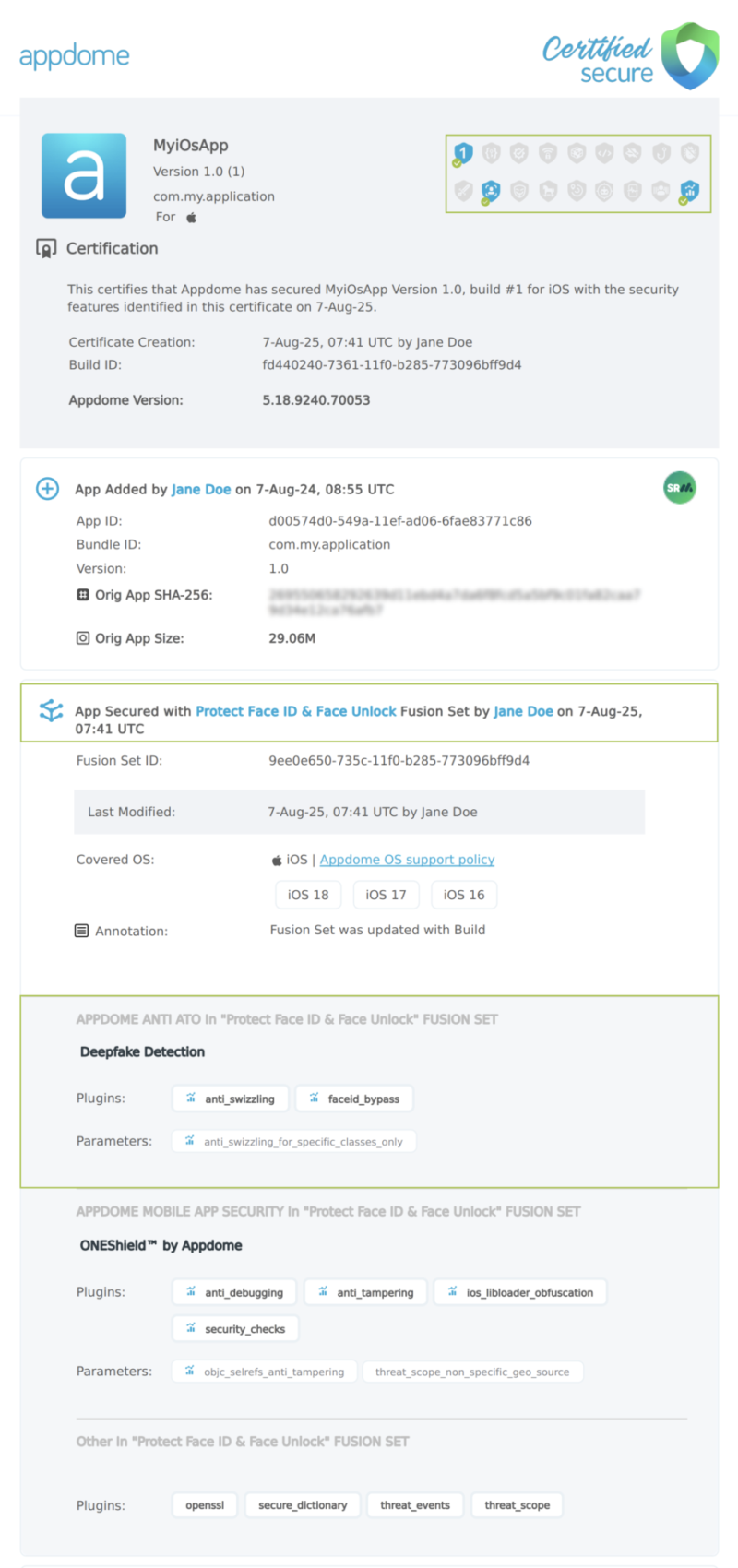 Detect iOS Metal Framework Manipulation shown in Certificate secure