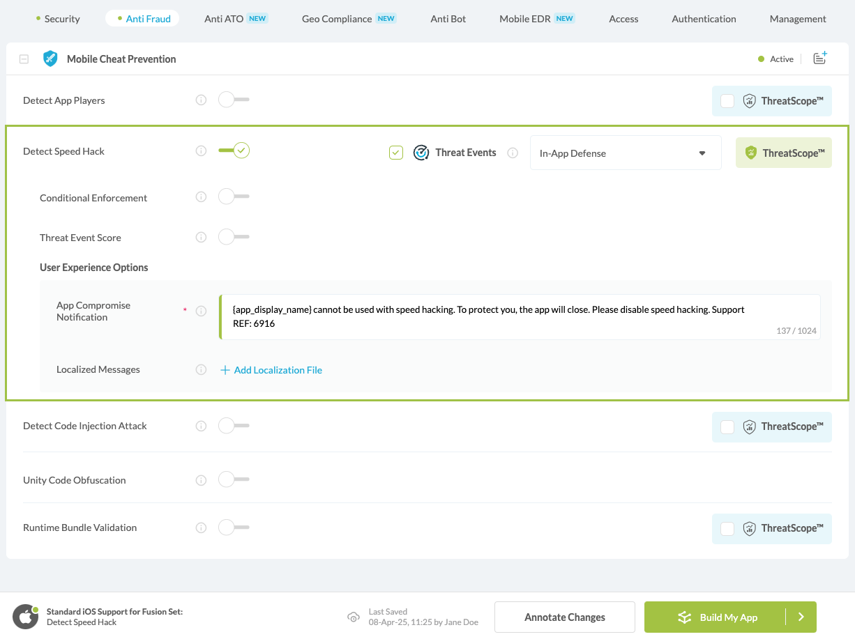 Detect Speed Hack option