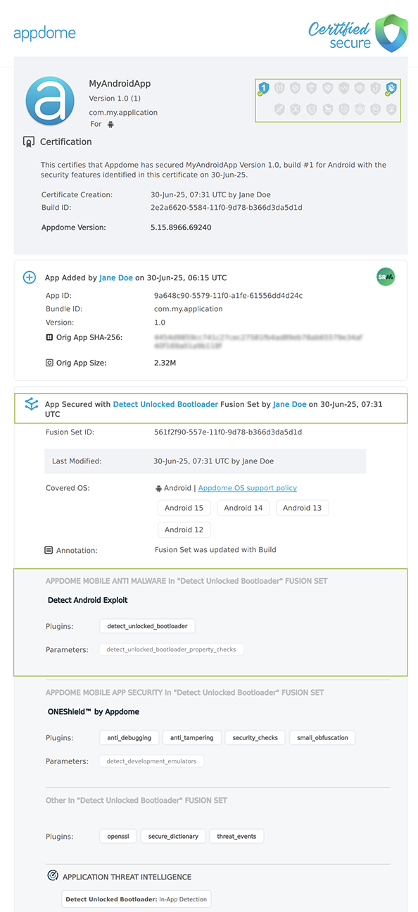 Detect Invalid Device Properties shown in Certificate secure
