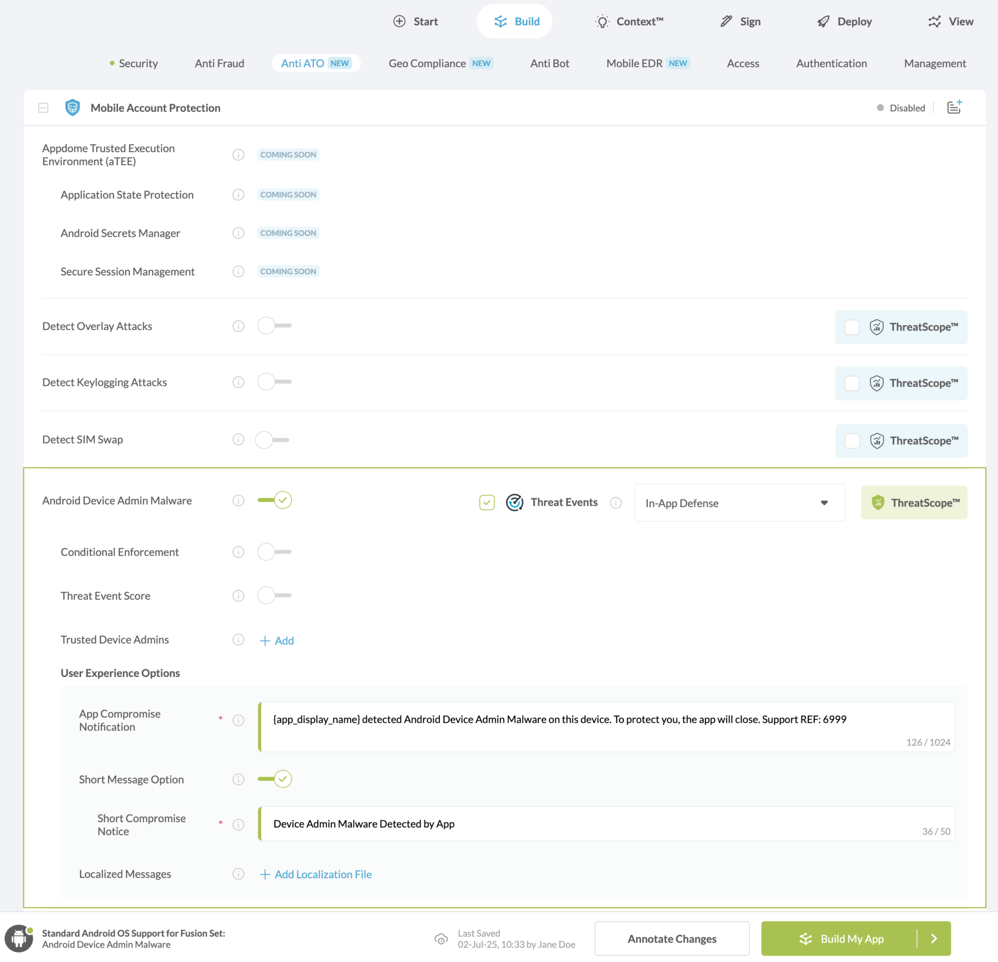 Android Device Admin Malware option