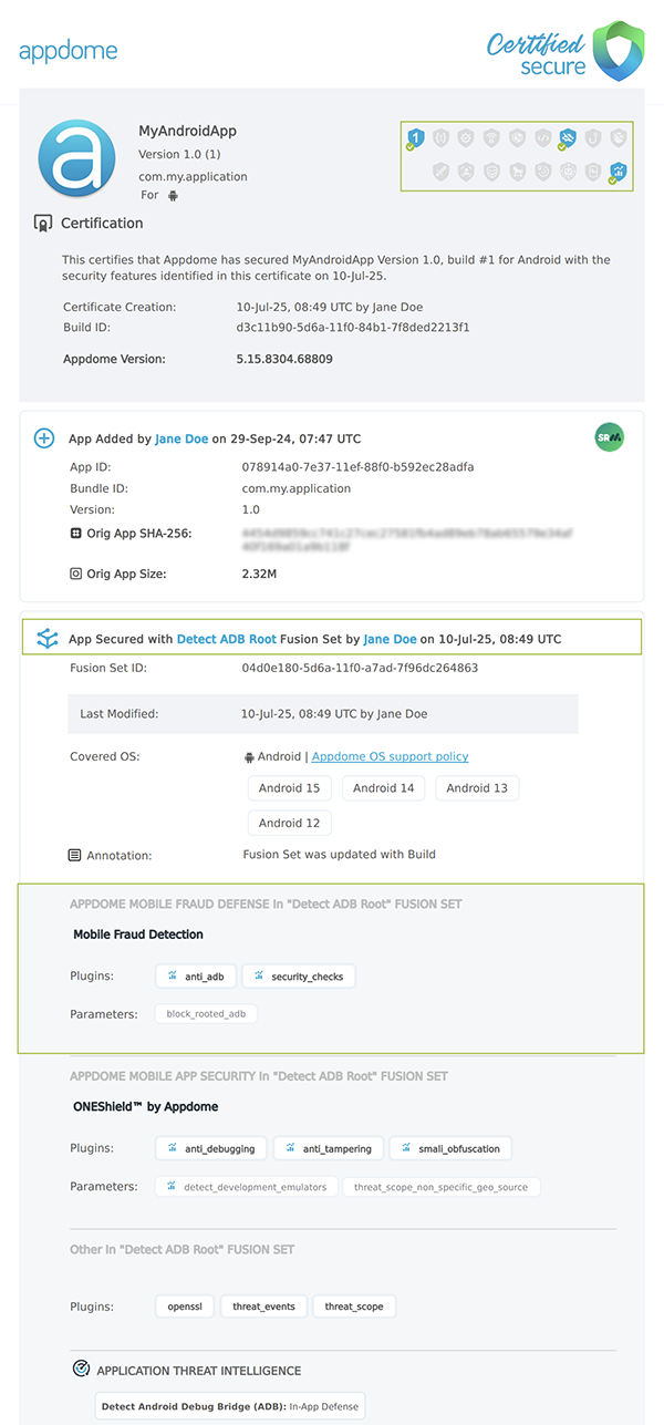 Detect ADB Root shown in Certificate secure