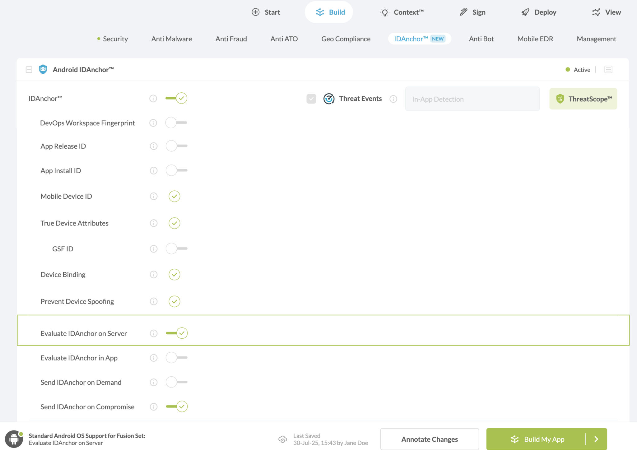Evaluate IDAnchor on Server option