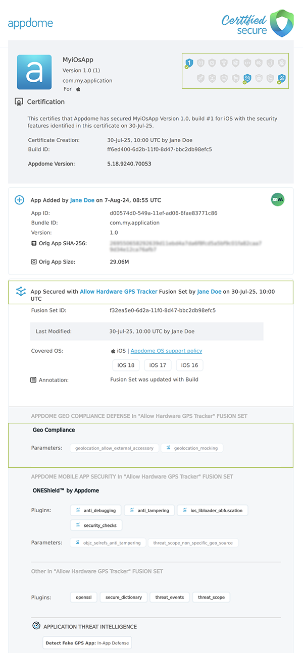 Allow Hardware GPS Tracker shown in Certificate secure
