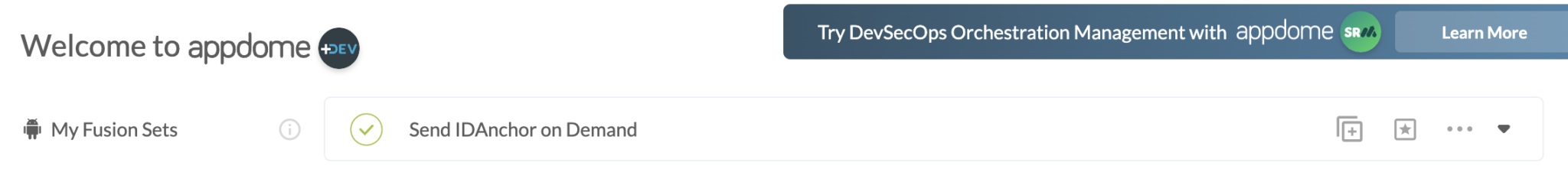 Fusion Set applied Send IDAnchor on Demand