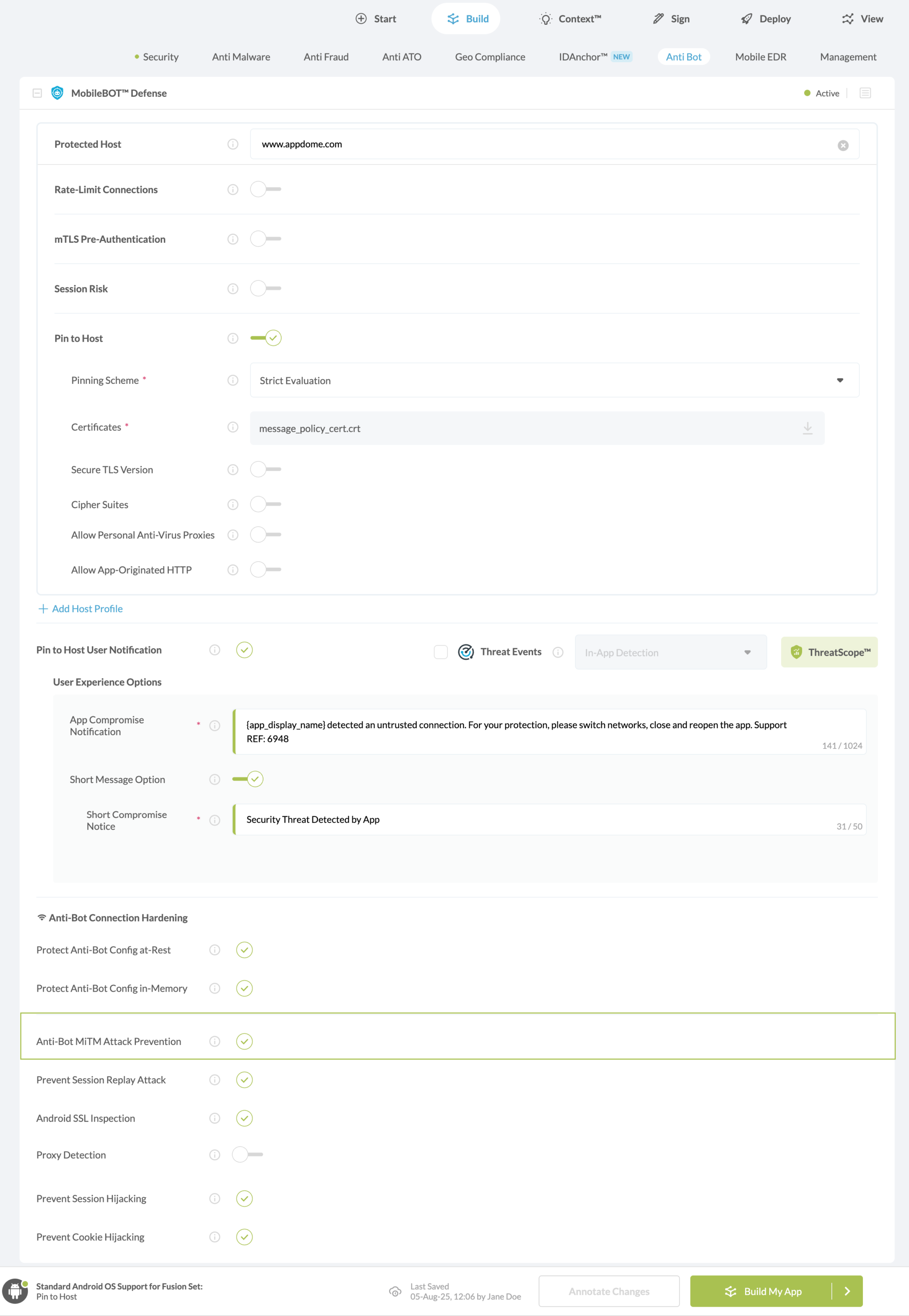 Anti-Bot MitM Attack Prevention option