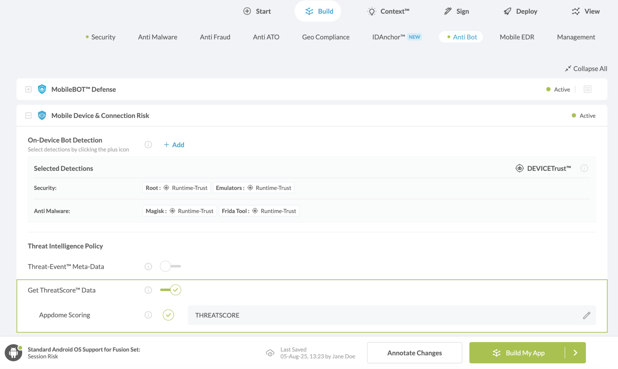 Get ThreatScore™ Data option