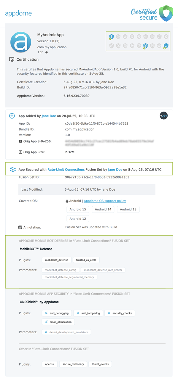 Protect Anti-Bot Config at-Rest shown in Certificate secure