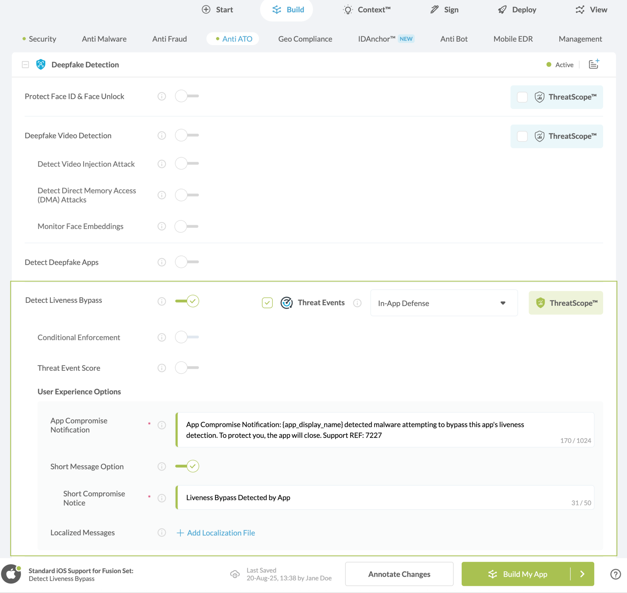 Detect Liveness Bypass option