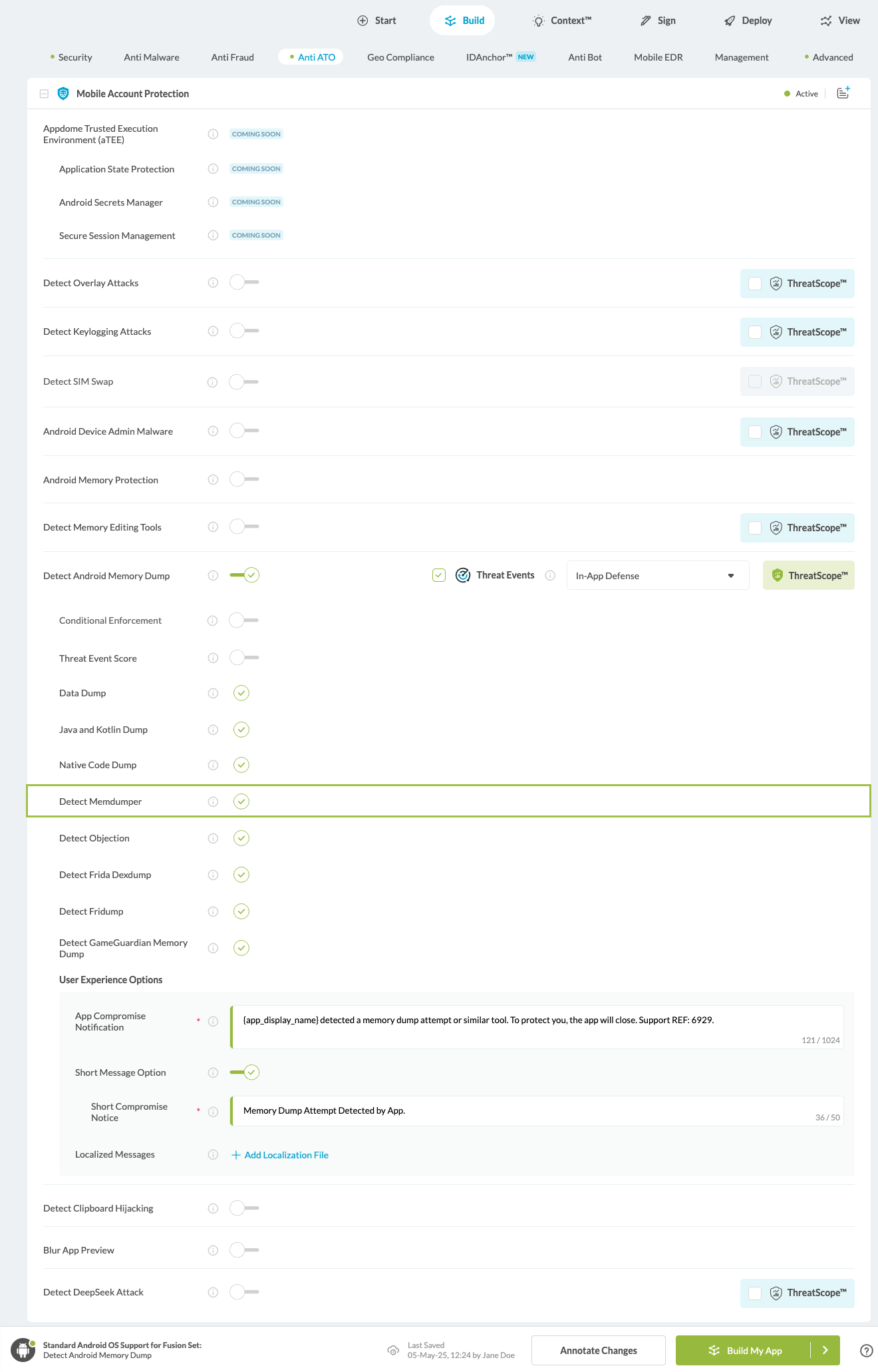 Detect Memdumper option