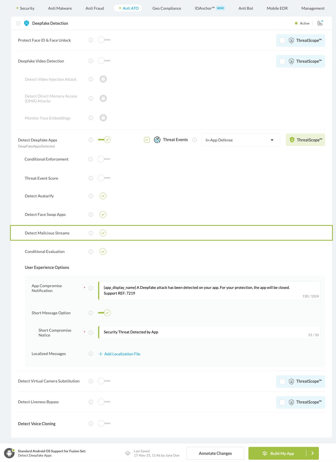 Detect Malicious Streams option